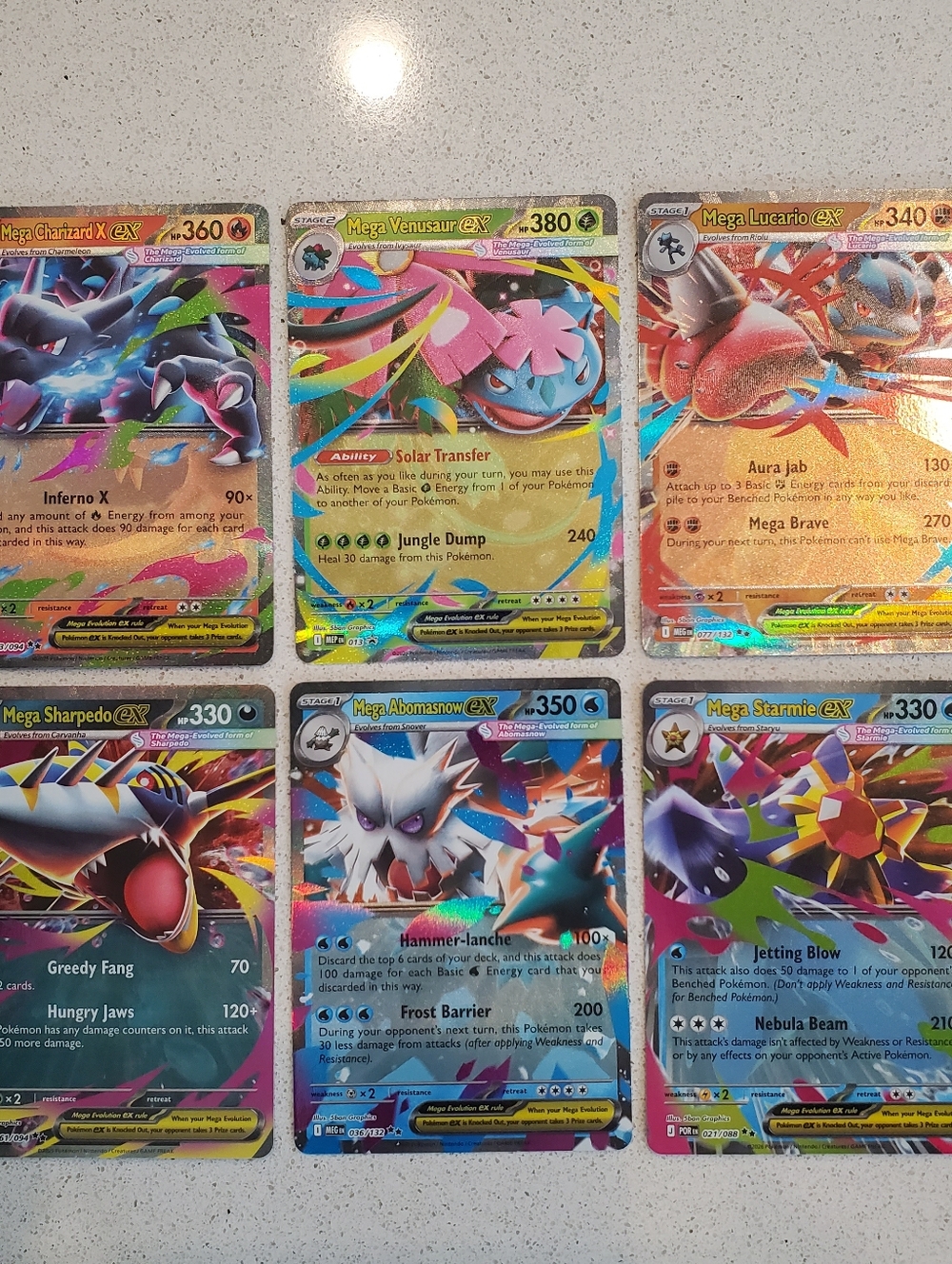 Mega EX Holo Pokemon Card Lot-6